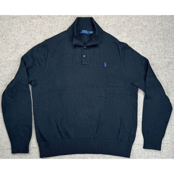 Polo Ralph Lauren Vintage Men's 1/4 Button Up Long Sleeve Sweater Size XL‎